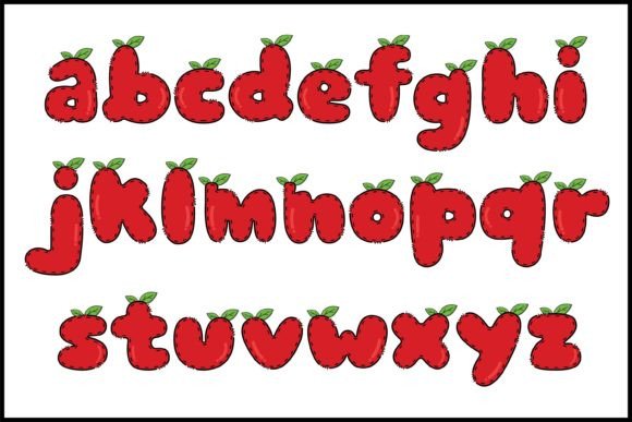 Red Berry Font PNG with transparent background - Preview 2