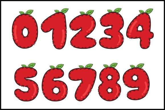 Red Berry Font PNG with transparent background - Preview 3