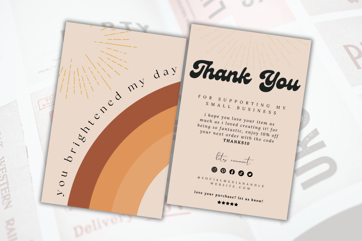 Canva Retro Thank You Card Template