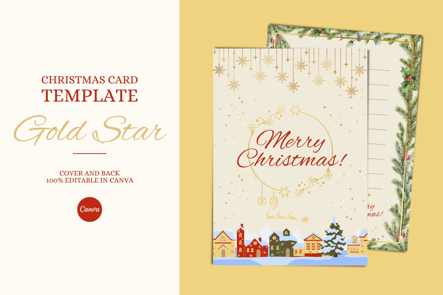 Christmas GREETING CARD CANVA TEMPLATE