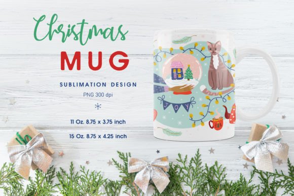 Christmas Mug Wrap Cricut Sublimation Graphics
