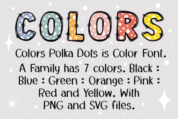Colors Polka Dots Font PNG with transparent background - Preview 1