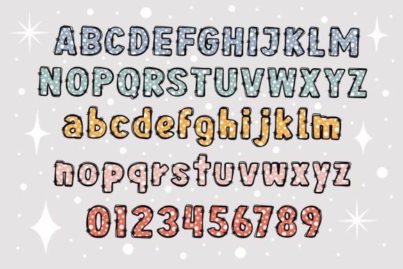 Colors Polka Dots Font PNG with transparent background - Preview 2