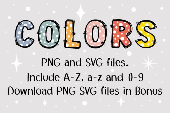 Colors Polka Dots Font PNG with transparent background - Preview 4