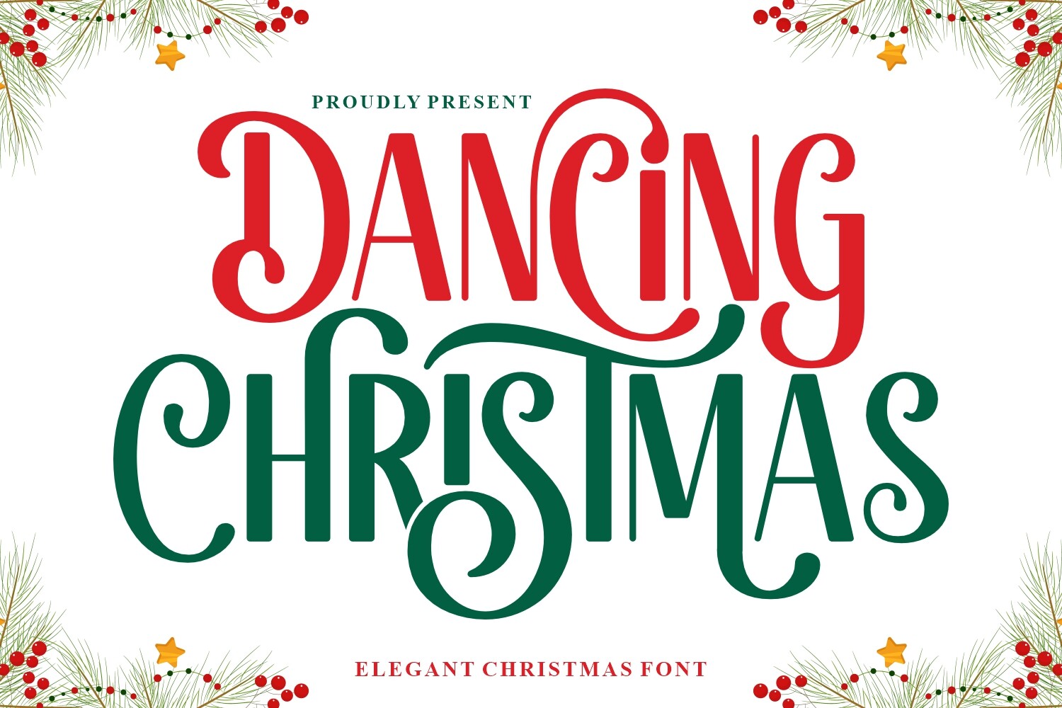Dancing Christmas preview: elegant handwritten holiday script