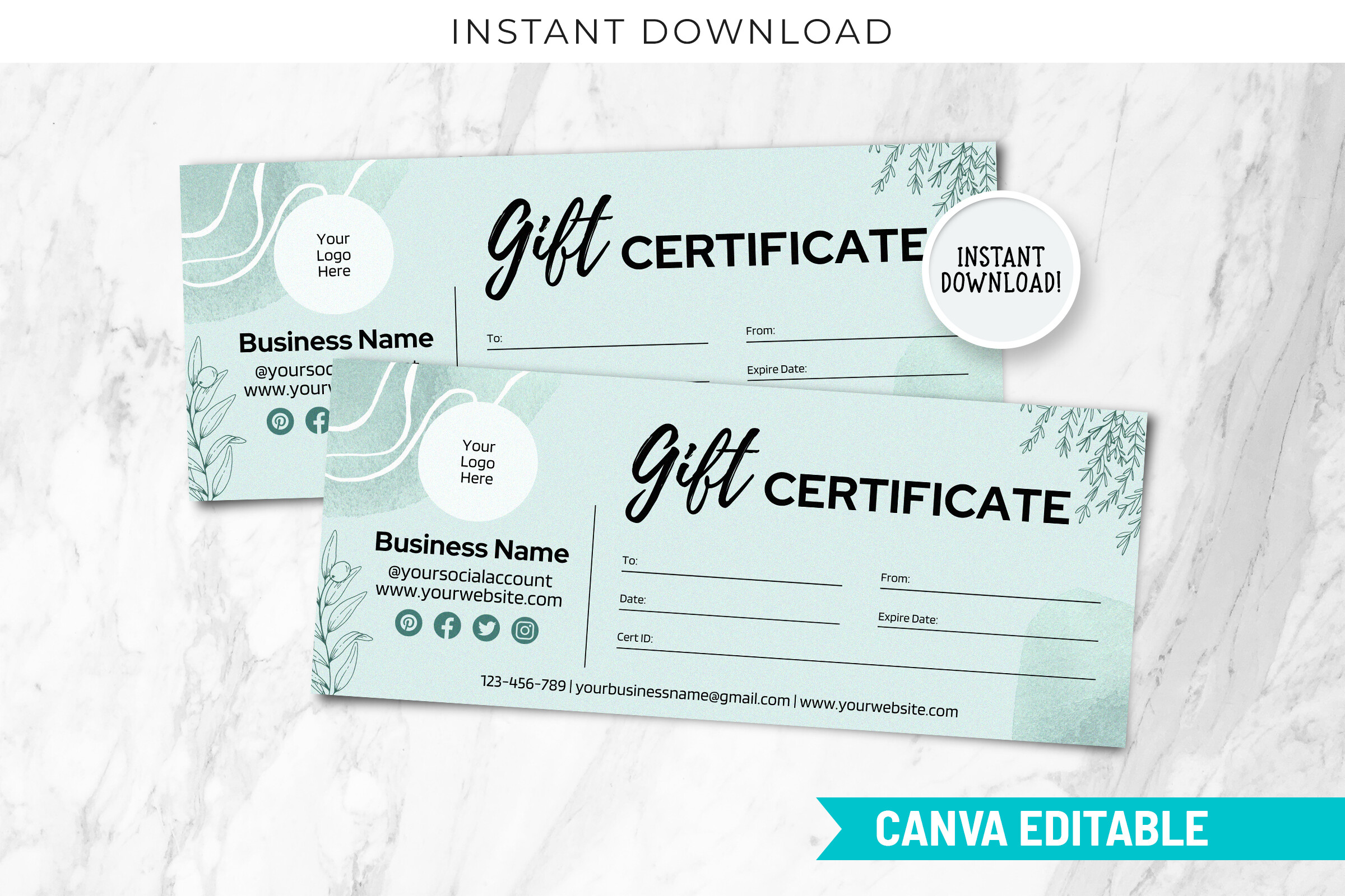 Editable Gift Certificate Template