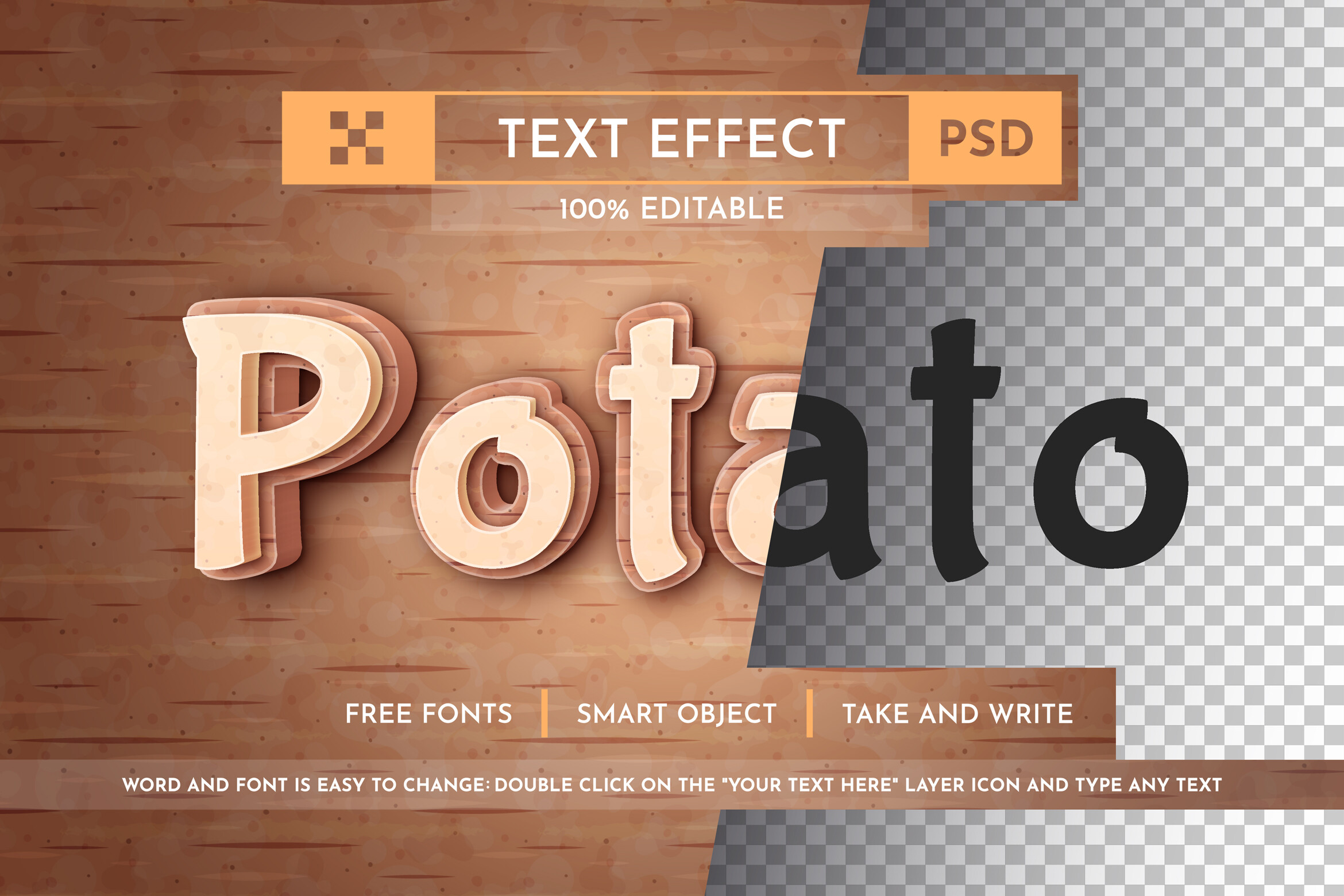 Fresh Potato - Editable Text Effect Graphic by rwgusev · Creative Fabrica