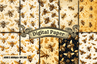 Honey Bee Digital Paper Graphic by craftsmaker · Creative Fabrica