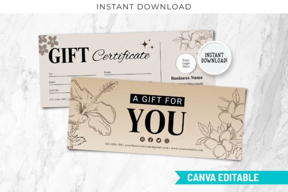 Modern Gift Certificate Canva Editable