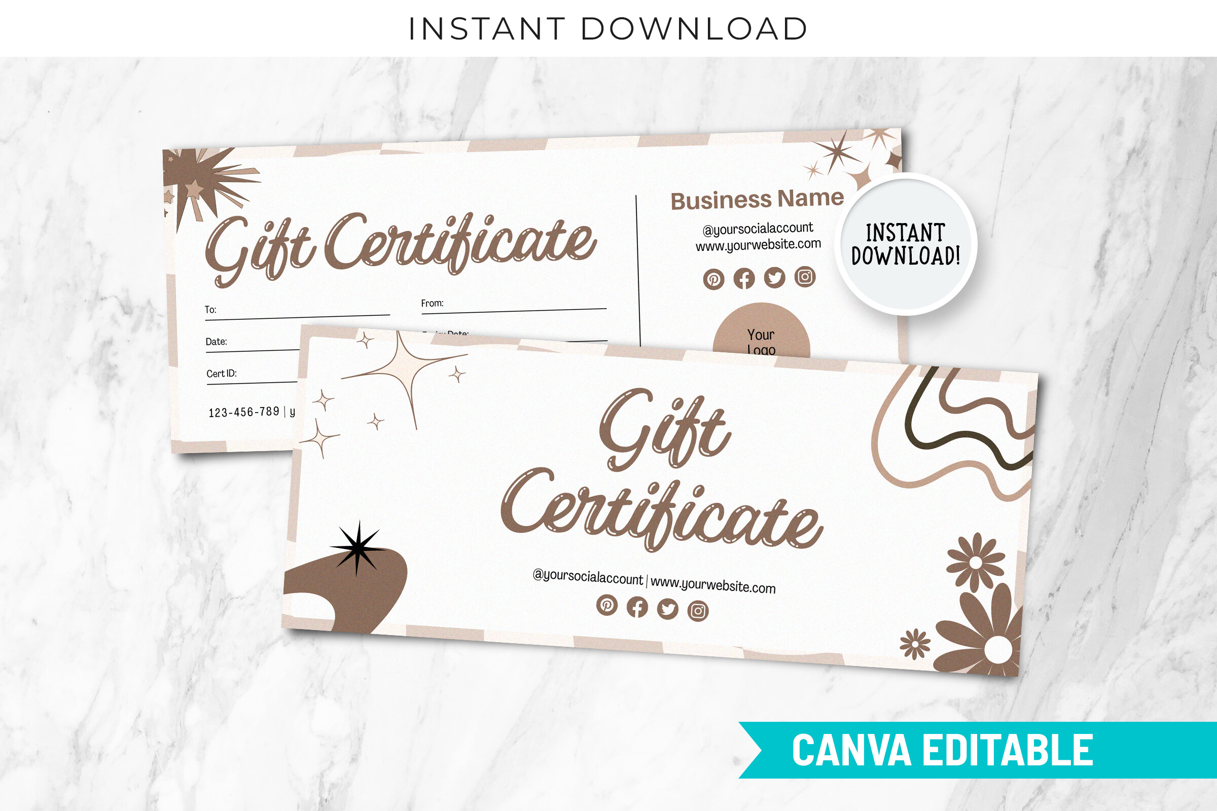 Retro Gift Certificate Template Canva