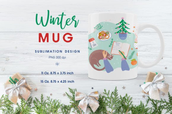 Winter Mug Wrap Cricut Sublimation Graphics