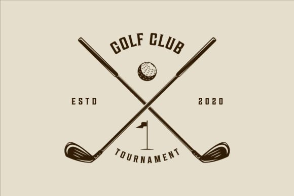 Golf Club Logo Vintage Vector Design
