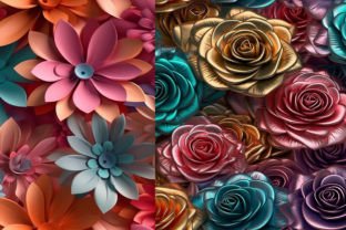 3D Flower Digital Papers Graphic by BonaDesigns · Creative Fabrica