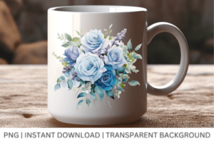 Blue Roses Clipart, Watercolor Flowers Graphic by sasikharn · Creative ...