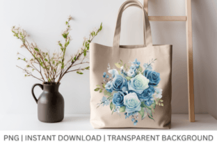 Blue Roses Clipart, Watercolor Flowers Graphic by sasikharn · Creative ...