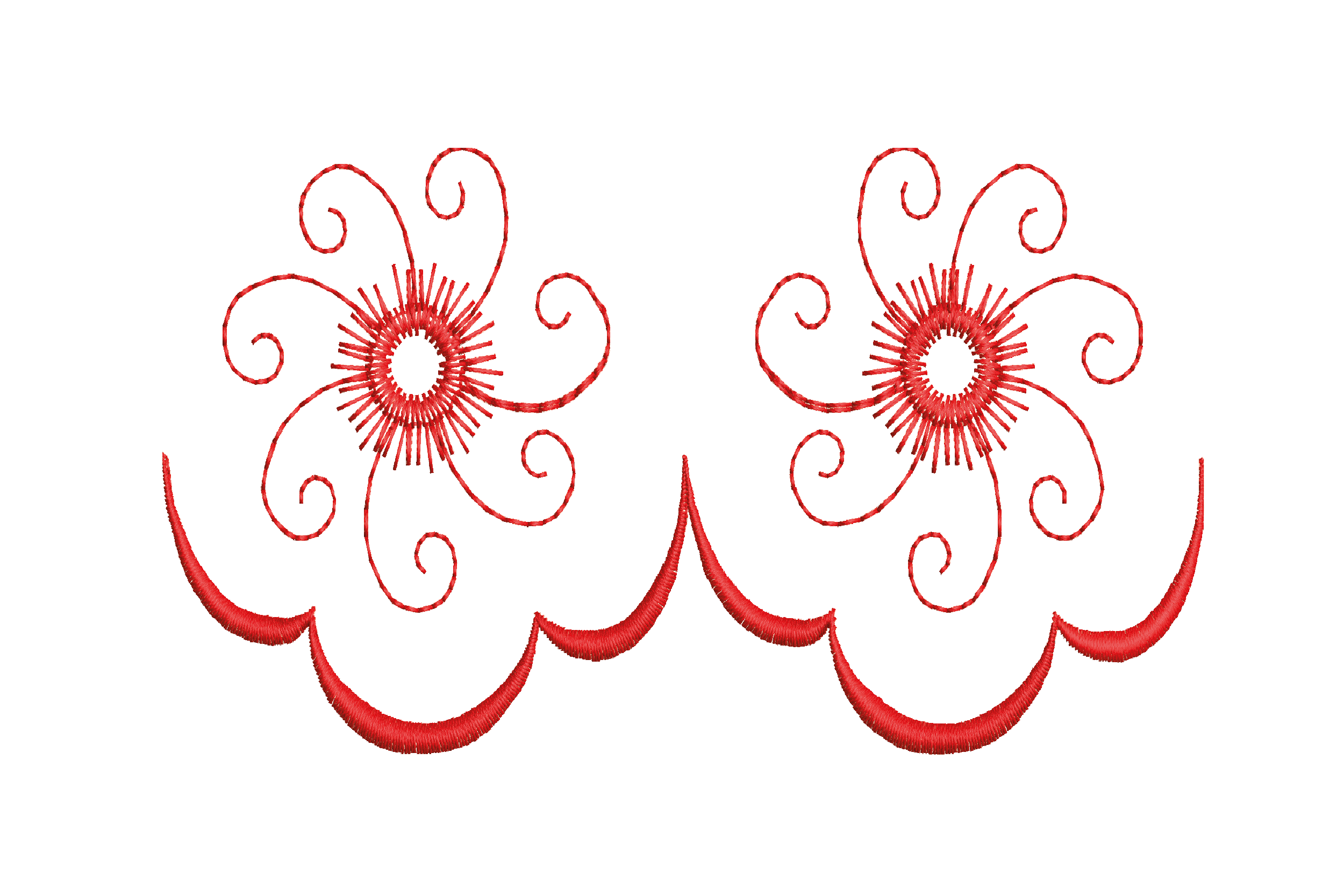 Border Red Circle Flower