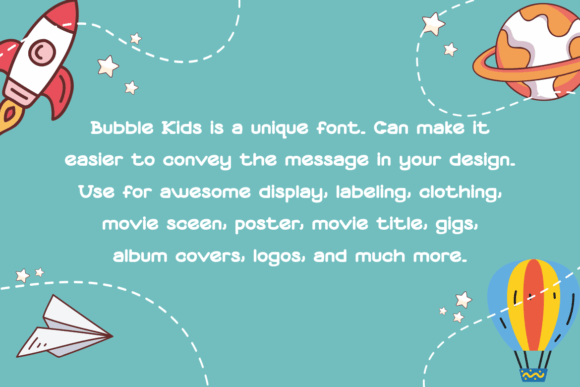 Bubble Kids Font PNG with transparent background - Preview 2