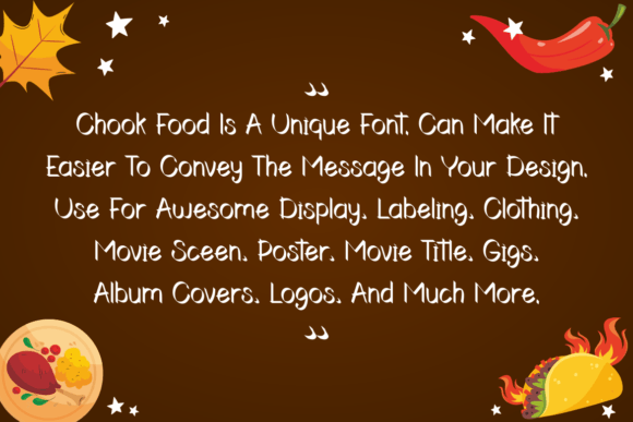 Chook Food Font font preview - 2