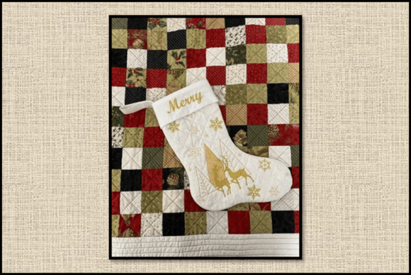 Christmas Deer Stocking-10x14