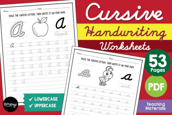 4 Printable Cursive Alphabet Designs & Graphics