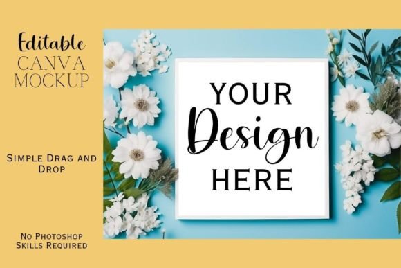 Floral Canva Flat Lay Mockup