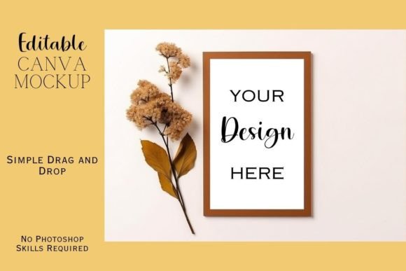 Floral Canva Flat Lay Mockup