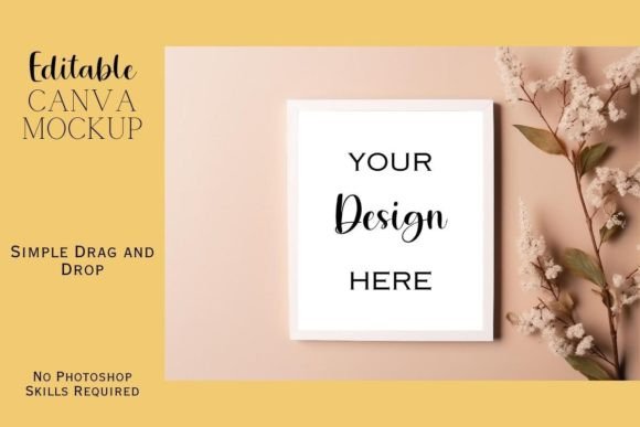 Floral Canva Flat Lay Mockup
