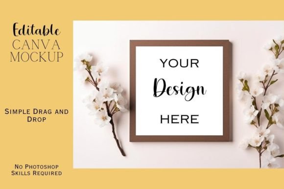 Floral Canva Flat Lay Mockup