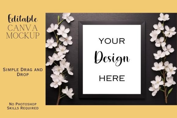 Floral Canva Flat Lay Mockup