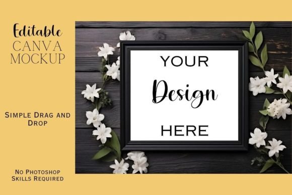 Floral Canva Flat Lay Mockup