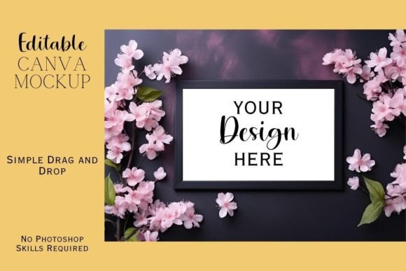 Floral Canva Flat Lay Mockup