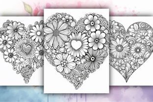 Flower Heart Coloring Book Pages for KDP Graphic by likhon_art ...