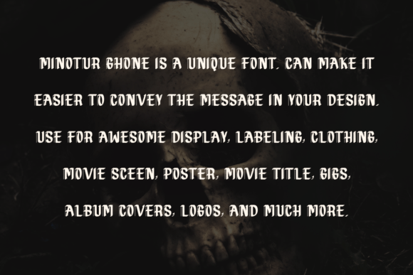 Minotur Ghone Font PNG with transparent background - Preview 2