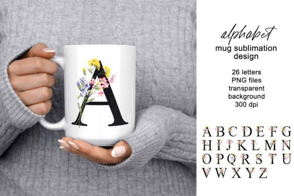 Mug Sublimation Design With Letters Png Graphics