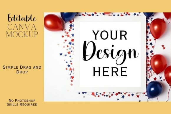 Patriotic Canva Flat Lay Mockup