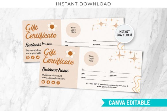 Retro Holiday Gift Certificate Template