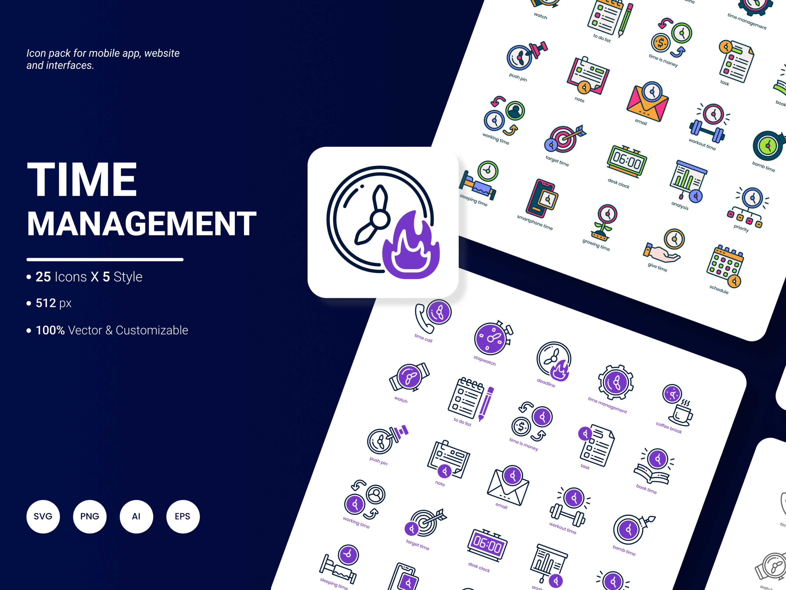Time Management Icon Pack Graphic by yogieapriel77 · Creative Fabrica