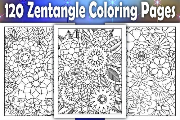 120 Zentangle Coloring Pages for Adults