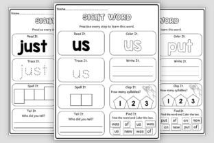 25 Kindergarten Sight Word Worksheets Graphic by TheStudyKits ...