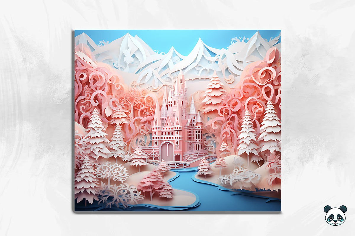 3D Winter Wonderland Tumbler Wrap Graphic by Pandastic · Creative Fabrica
