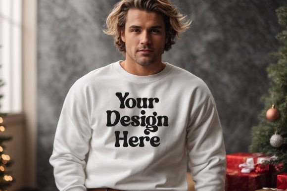Christmas T-shirt Mockup Graphic Hoodies & Sweatshirts By 3DStudio