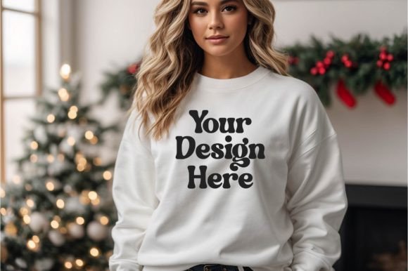 Christmas T-shirt Mockup Graphic Hoodies & Sweatshirts By 3DStudio