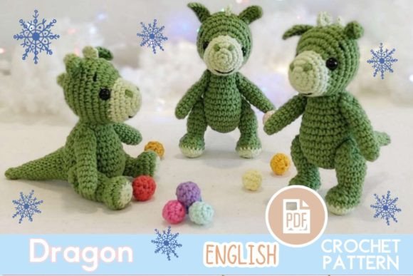 Crochet Dragon Toy Pattern PDF Amigurumi