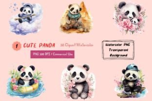 Cute Panda Watercolor Clipart PNG Graphic by Yong Jang · Creative Fabrica