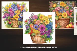 Flower Baskets Coloring Book Graphic by Artful Prints · Creative Fabrica