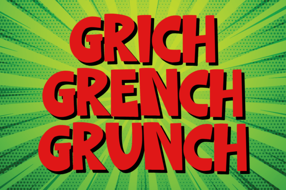 Grinch Quirki Font PNG with transparent background - Preview 1