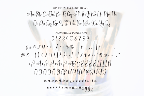 Painting Brush Font PNG with transparent background - Preview 5