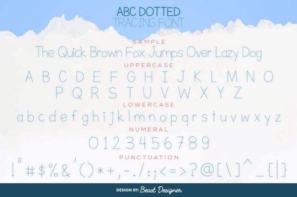 Abc Dotted Tracing Font - Preview 1