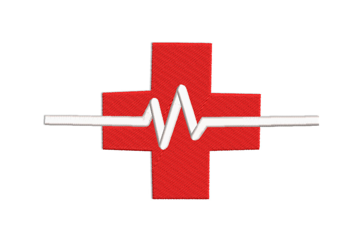 Medical Cross with Heartbeat