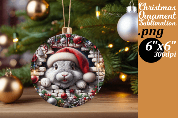 Whimsical Xmas Peek Circle Ornaments Graphic Crafts By digitaldarius